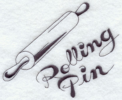 416x341 Machine Embroidery Designs - Rolling Pin Sketch
