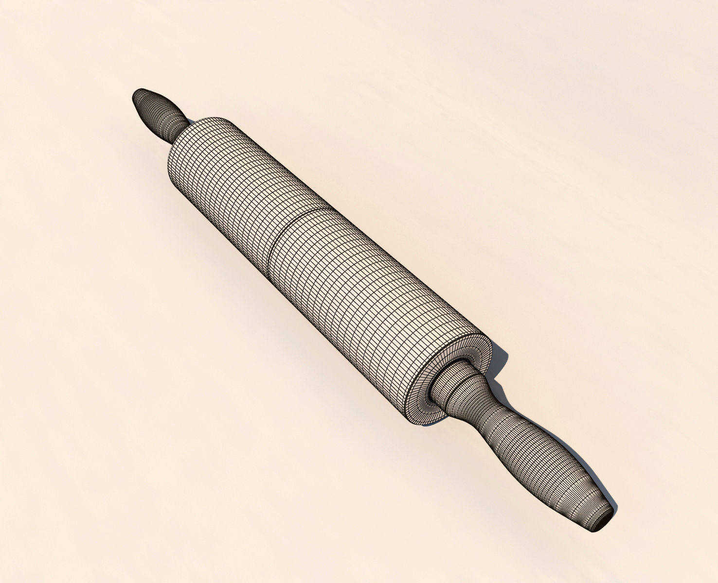 1476x1200 Rolling Pin 3d Cgtrader - Rolling Pin Sketch