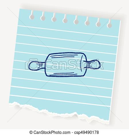 450x470 Rolling Pin Doodle. - Rolling Pin Sketch