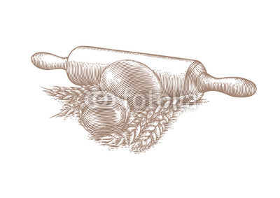 400x283 Eggs, Wheat Spikelets And Rolling Pin Buy Photos Ap Images - Rolling Pin Sketch