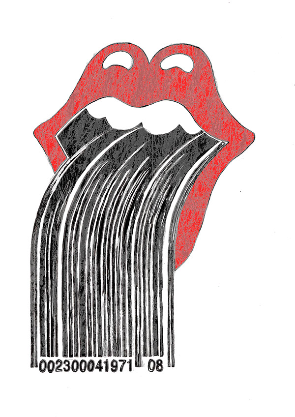 600x848 The Rolling Stones Barcode Art On Behance - Rolling Stones Sketch
