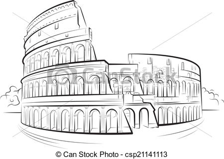 450x319 Colosseum Clipart Rome Drawing - Roman Colosseum Sketch