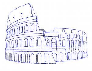 302x231 Roman Colosseum Draw It. Drawing Library Drawings - Roman Colosseum Sketch