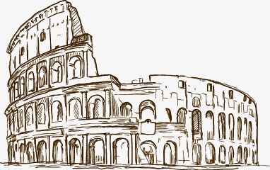 382x240 Rome Colosseum Sketch Vector Illustration Material, Hand Drawn - Roman Colosseum Sketch