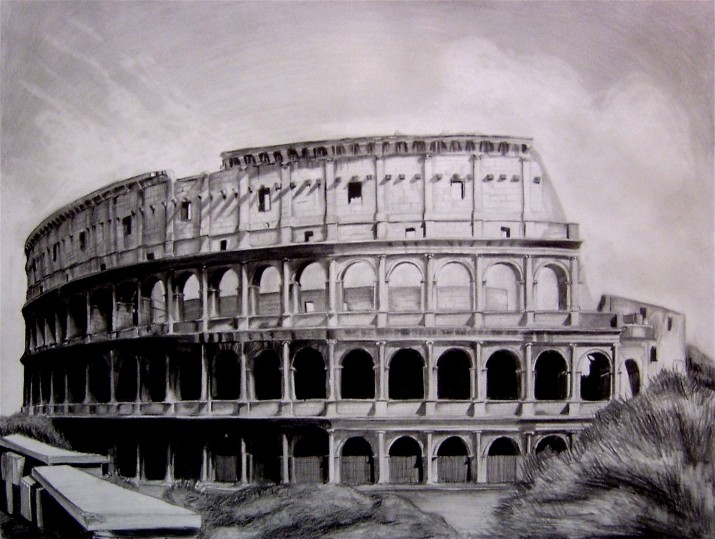715x539 The Roman Colosseum By Y Lime - Roman Colosseum Sketch