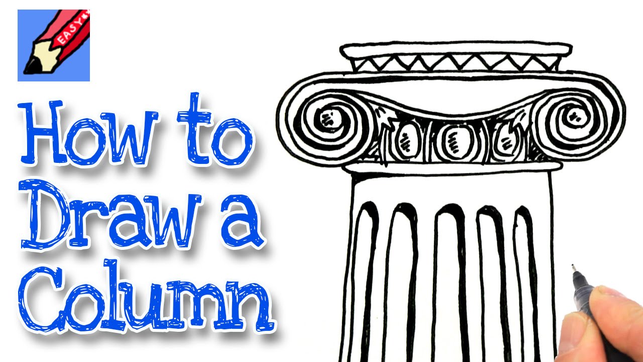 1280x720 How To Draw An Ionic Column Real Easy - Roman Column Sketch