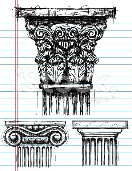 429x556 Pin By John Locke On Illustration Inspiration - Roman Column Sketch