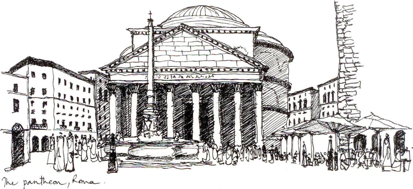 1369x627 A Summer Of Architectural Sketching In Italy - Roman Column Sketch