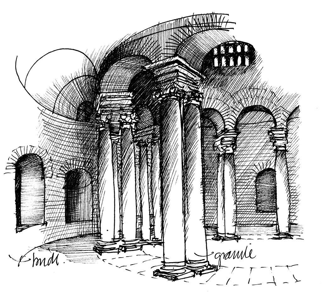 1024x954 Sketch Of The Week Roman Columns Features Building - Roman Column Sketch