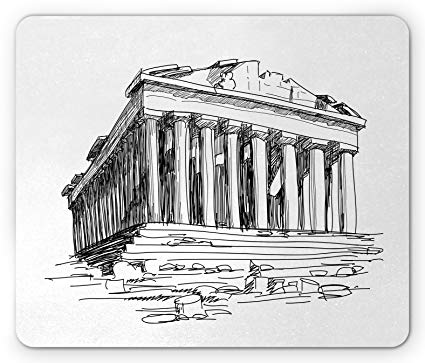 425x363 Ambesonne Antique Mouse Pad By, Hand Drawn Greece - Roman Column Sketch