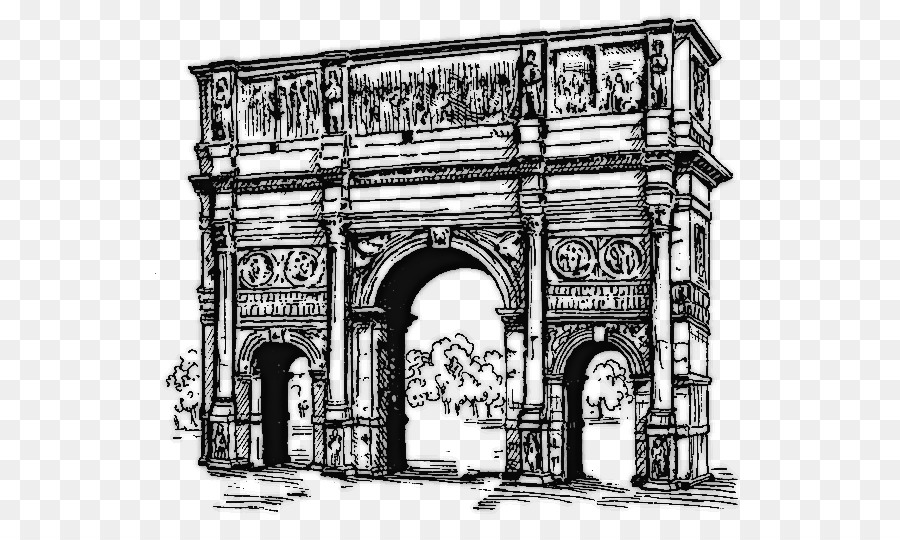 900x540 Arch Of Constantine Drawing Ancient Rome Architecture - Roman Column Sketch