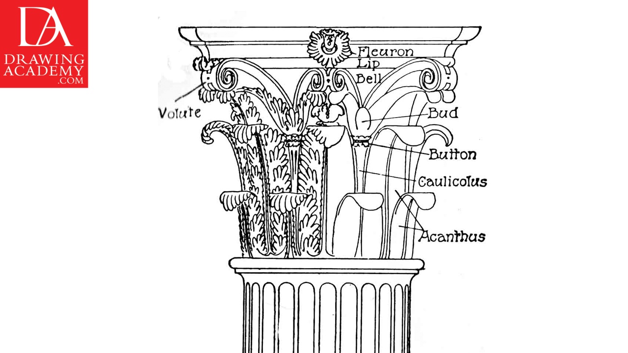 1280x720 Architecture Drawing - Roman Column Sketch