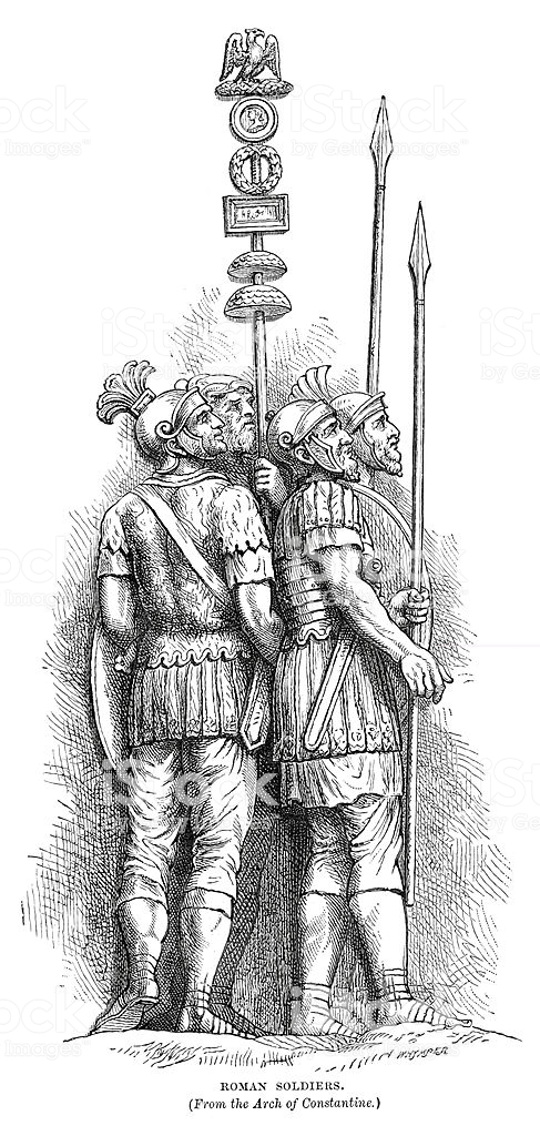 487x1024 Download Giclee Painting Roman Soldiers, 24x16in. Clipart Arch Of - Roman Forum Sketch