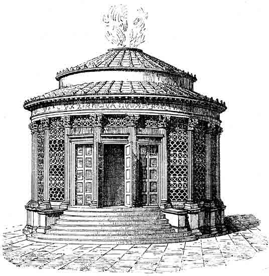 536x550 Reconstruction Of The Temple Of Vesta. Rome, Roman Forum - Roman Forum Sketch