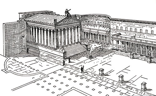 500x308 Roman Forums, Imperial Fora - Roman Forum Sketch
