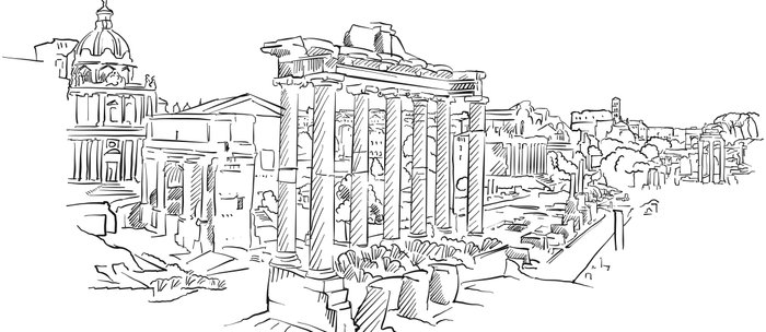 700x304 Ancient Rome Roman Forum Coffee Mug By Hebstreit Society6 - Roman Forum Sketch