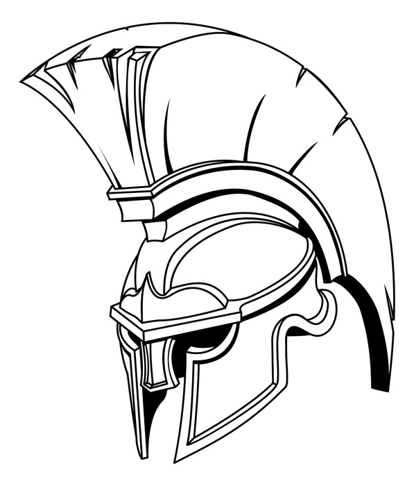 597x700 Illustration Of Spartan Roman Greek Trojan Or Gladiator Helmet - Roman Gladiator Sketch
