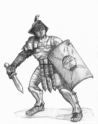 316x400 Roman Gladiator Sketch - Roman Gladiator Sketch