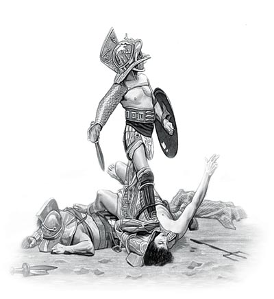 400x436 Wild Animals - Roman Gladiator Sketch