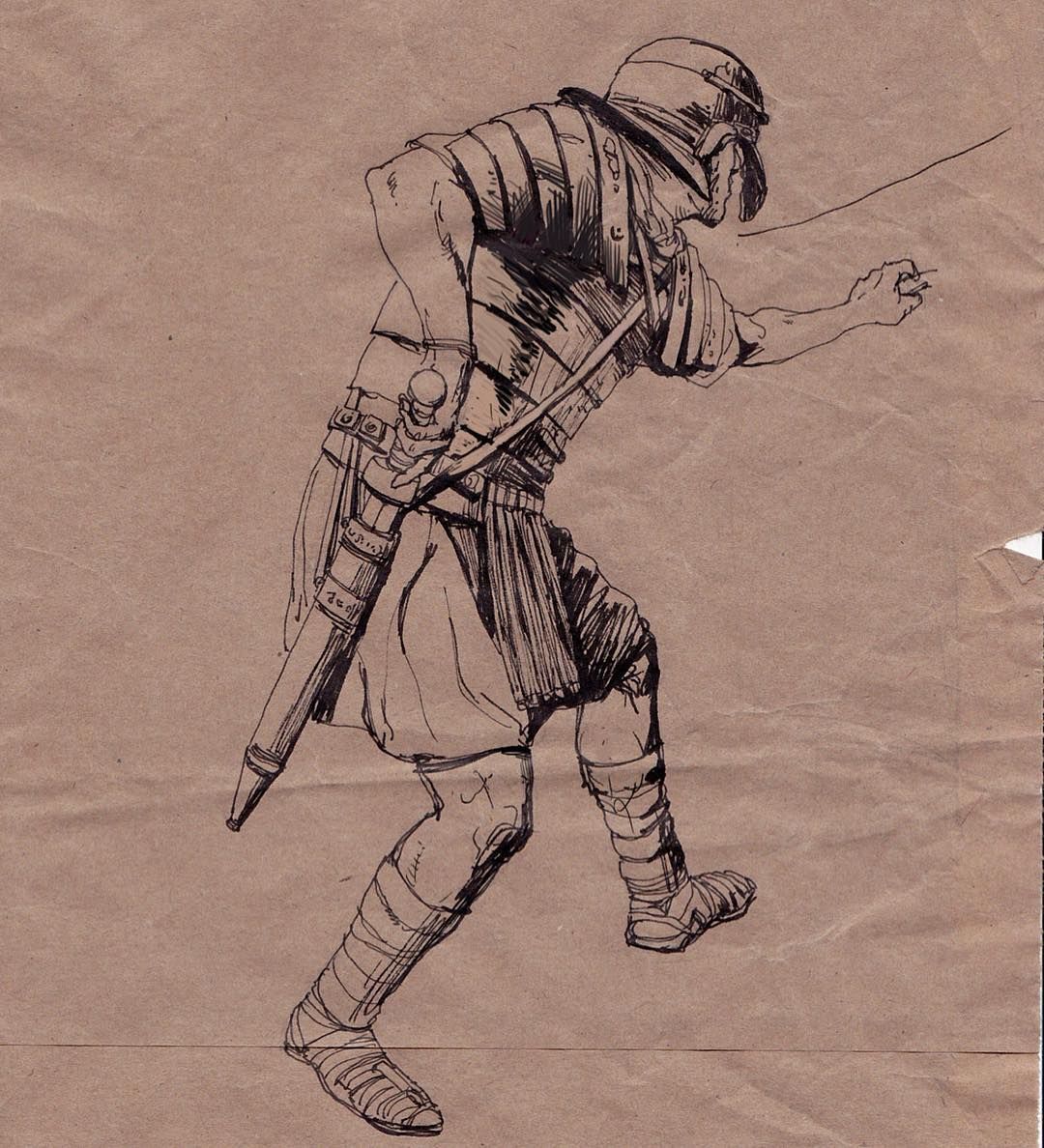 1080x1188 Morning Doodle. - Roman Soldier Sketch