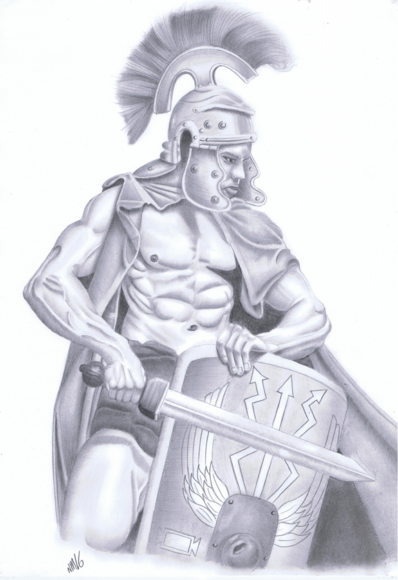 Roman Soldier Sketch at PaintingValley.com | Explore collection of ...