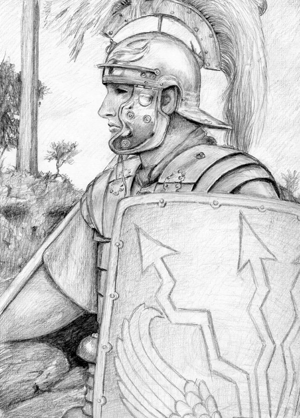 600x835 Roman Soldier By Dashinvaine - Roman Warrior Sketch