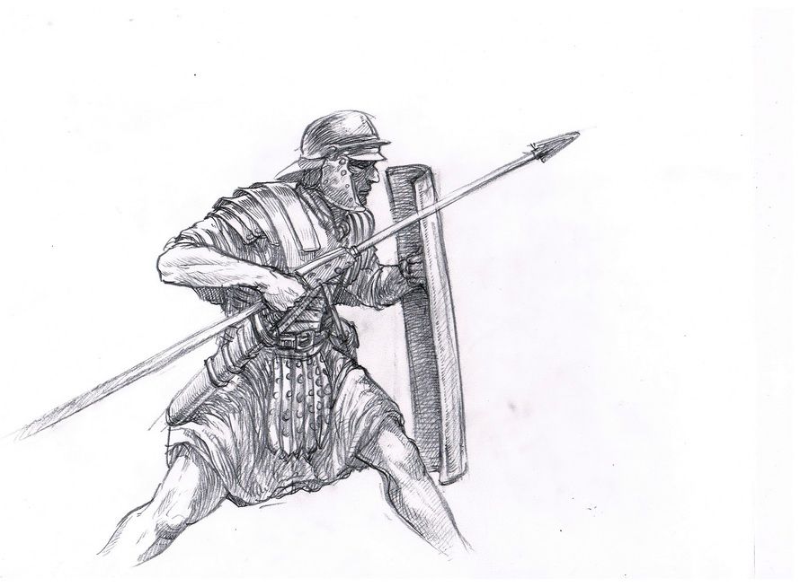 900x654 Roman Soldier Sketch Art Drawings, Roman Soldiers - Roman Warrior Sketch