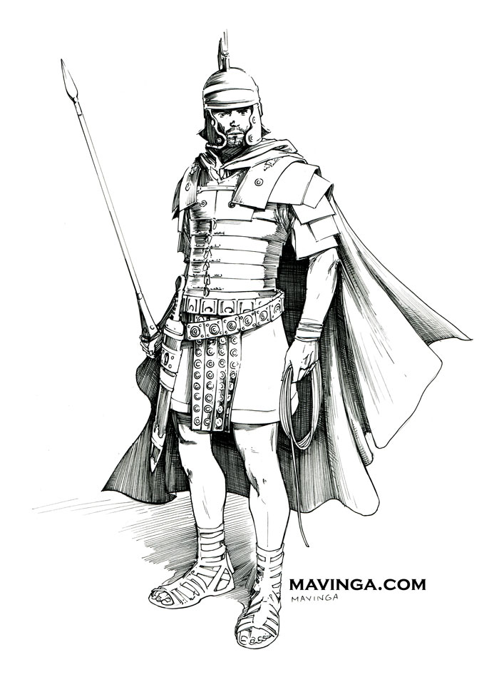 700x963 The Roman By Mavinga - Roman Warrior Sketch
