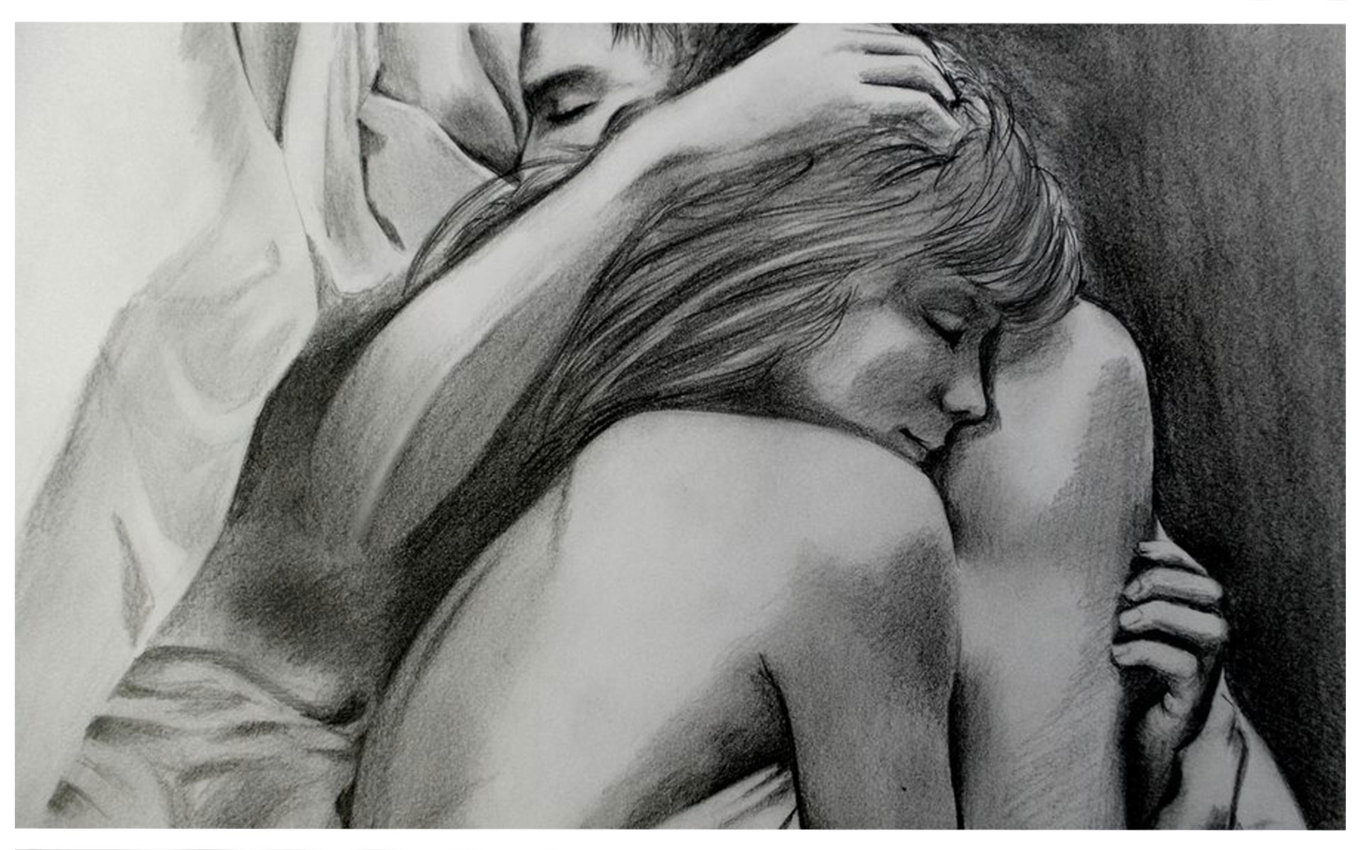 Lovers Kissing Sketches Hug Love Pictures - Romantic Kiss Sketch. 