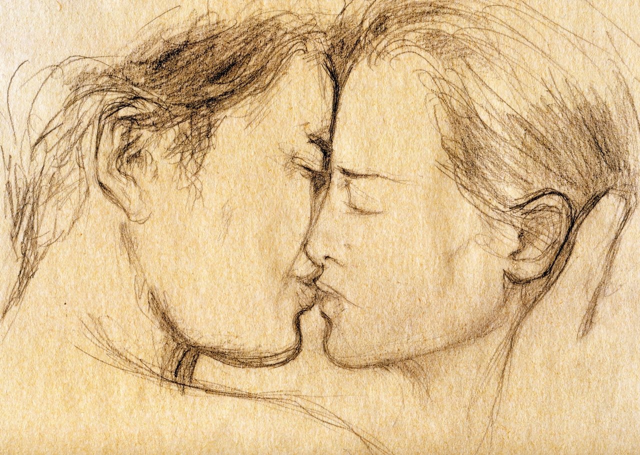 1280x910 Romantic Kiss Sketch - Romantic Kiss Sketch