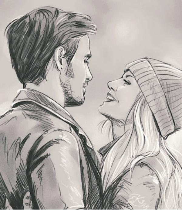 600x692 Couple Drawings - Romantic Sketches