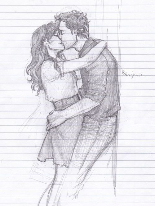 500x664 Image De Love, Couple, And Kiss Art Drawings, Art - Romantic Sketches Of Couples
