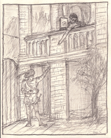 Romeo And Juliet Balcony Scene Sketch at PaintingValley.com | Explore