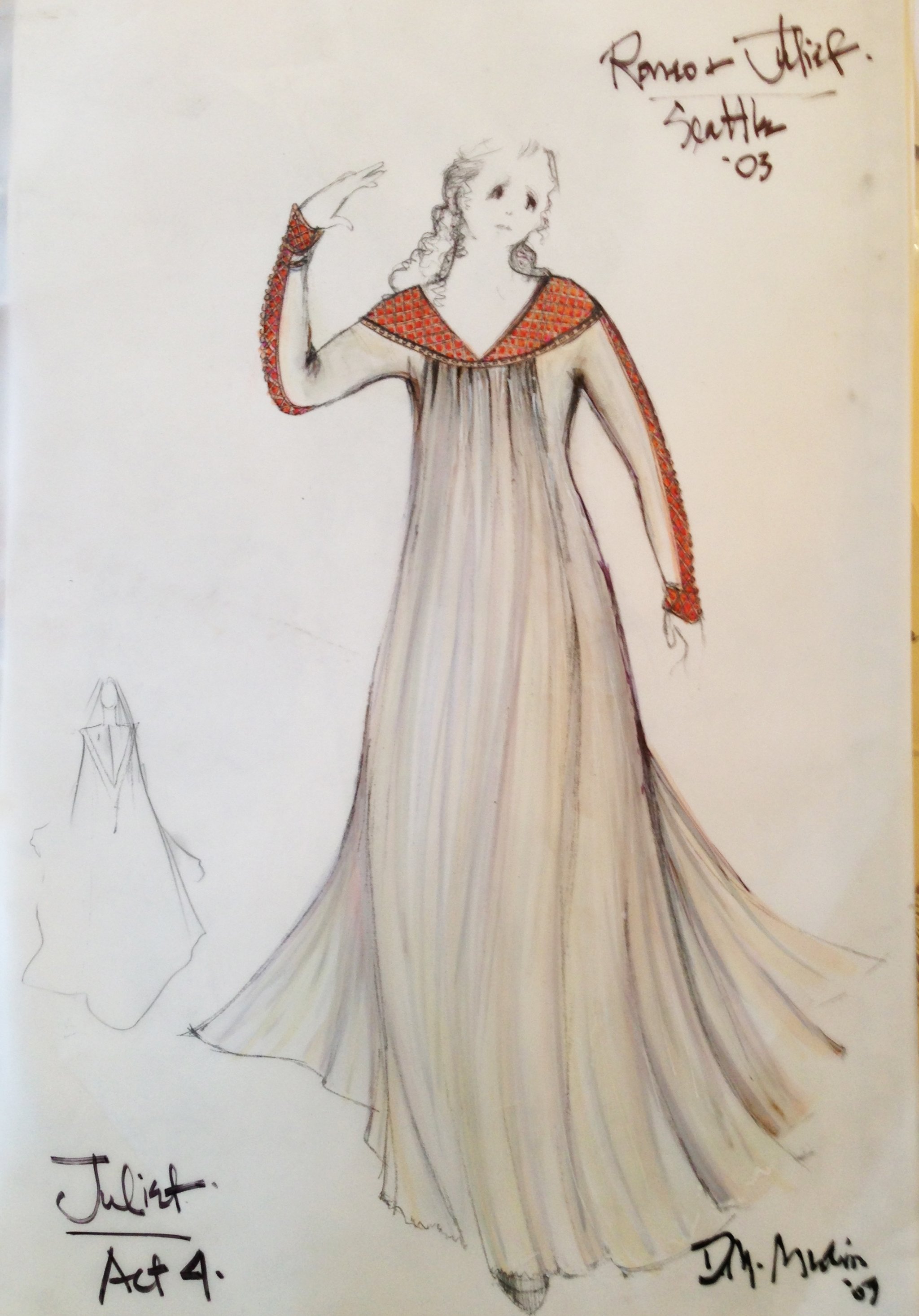 2048x2933 Romeo And Juliet Juliet Costume Sketch By David Murin - Romeo And Juliet Sketch