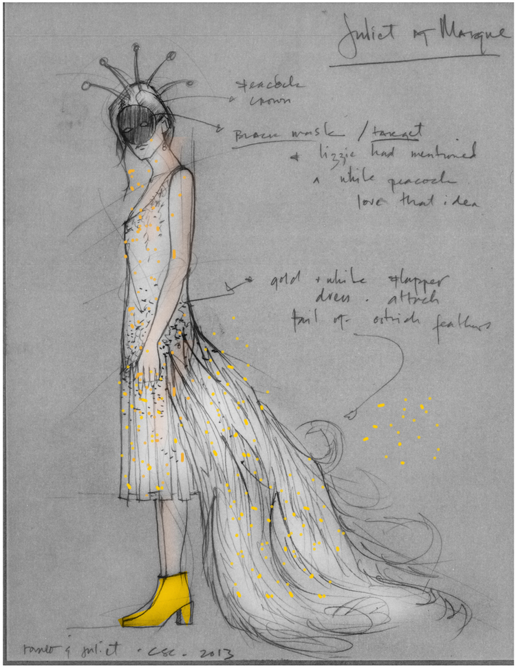 750x971 Romeo And Juliet Costume Sketches Cr - Romeo And Juliet Sketch