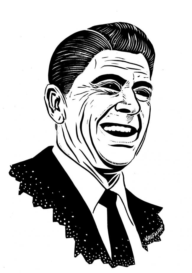 650x921 Ronald Reagan Caricature - Ronald Reagan Sketch