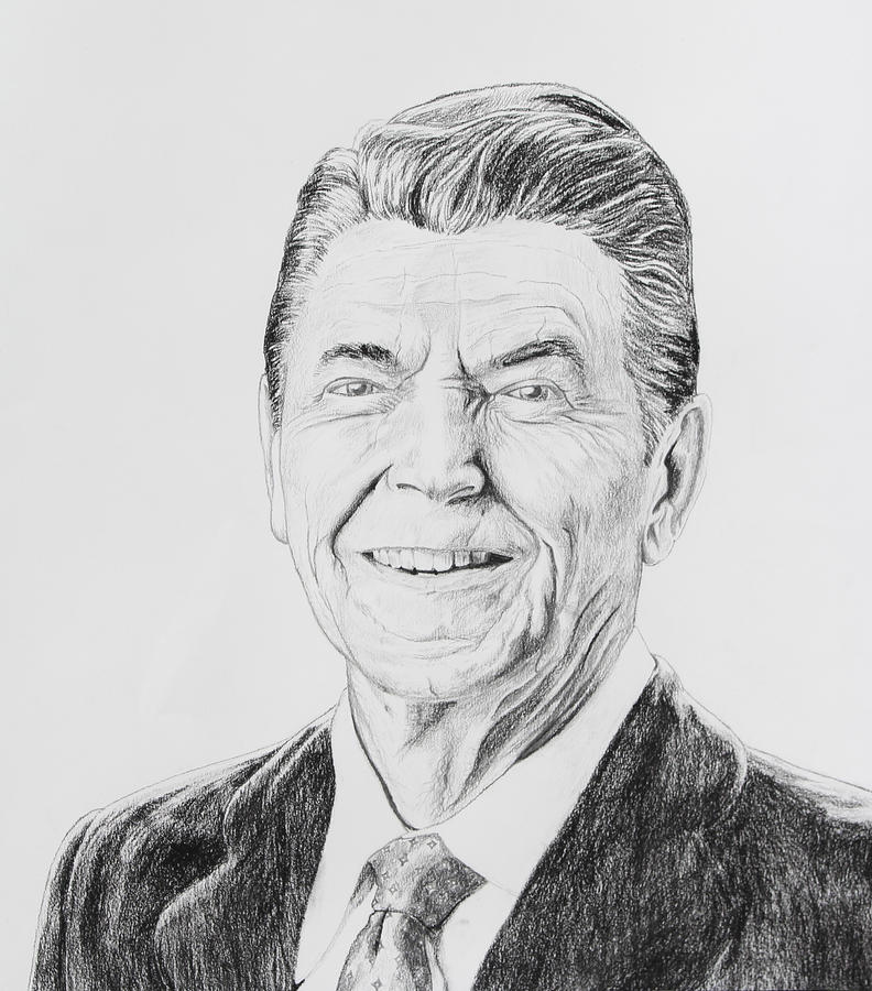 792x900 Ronald Reagan Drawing By Daniel Young - Ronald Reagan Sketch