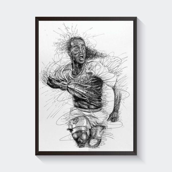 600x600 Ronaldinho, Sketch Digital Art Illustration, Limited Edition - Ronaldinho Sketch