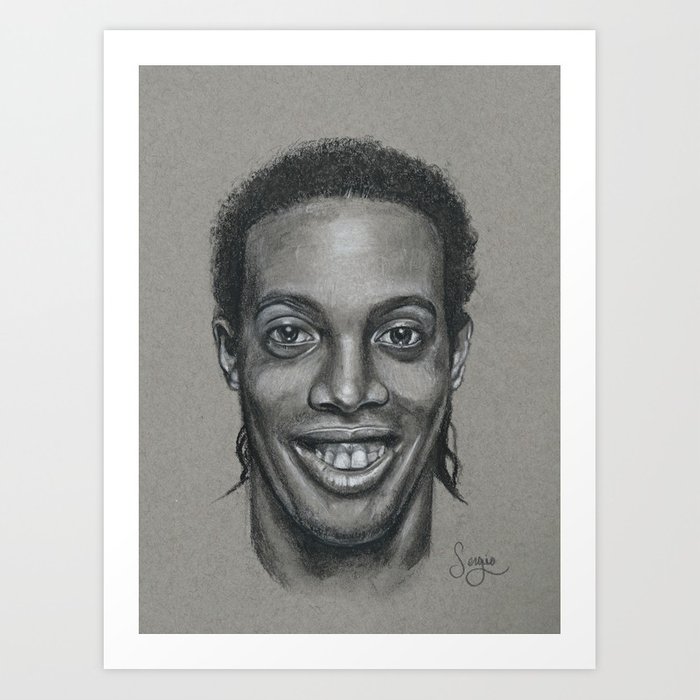 700x700 Ronaldinho Art Print By Quintasj Society6 - Ronaldinho Sketch