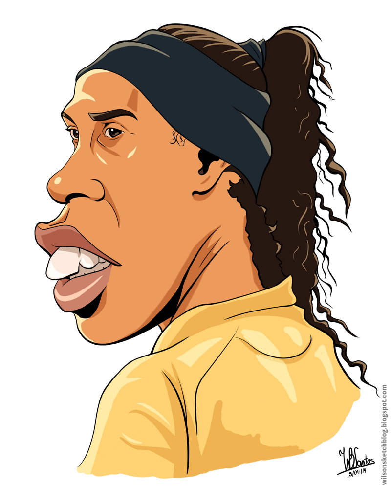 800x1000 Ronaldinho (Cartoon Caricature) - Ronaldinho Sketch