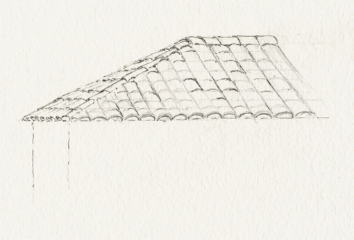 510x345 Everyday Artist Sneak Preview! Step By Step Watercolor Painting - Roof Sketch