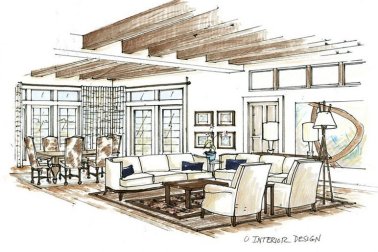 378x252 16 Living Room Interior Design Sketch, Interior Design Bedroom - Room Design Sketch