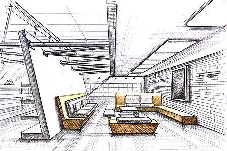 450x300 Interior Design Sketches Inspiration With Simple Ideas Rilex - Room Design Sketch