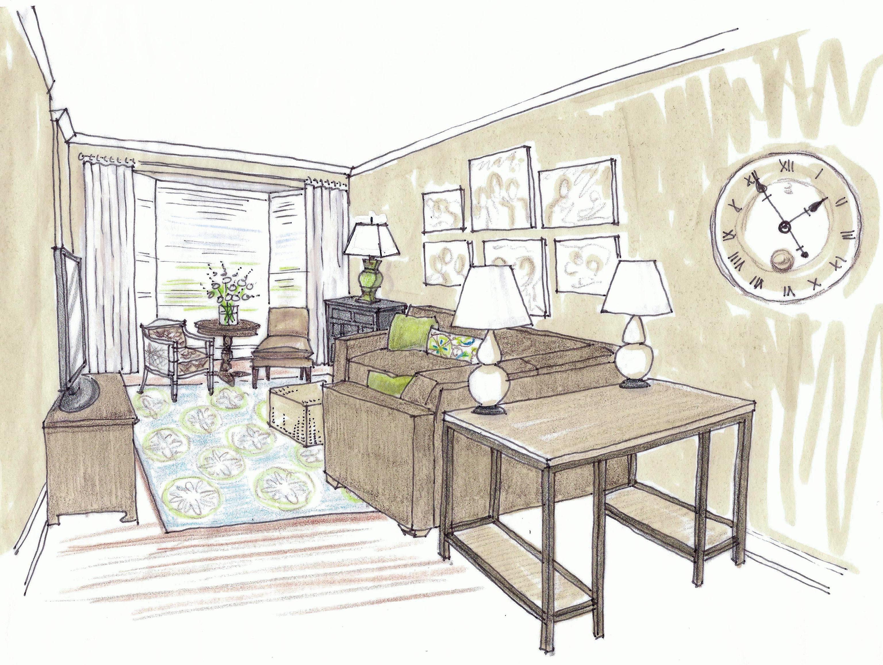 Room Design Sketch at PaintingValley.com | Explore collection of Room ...