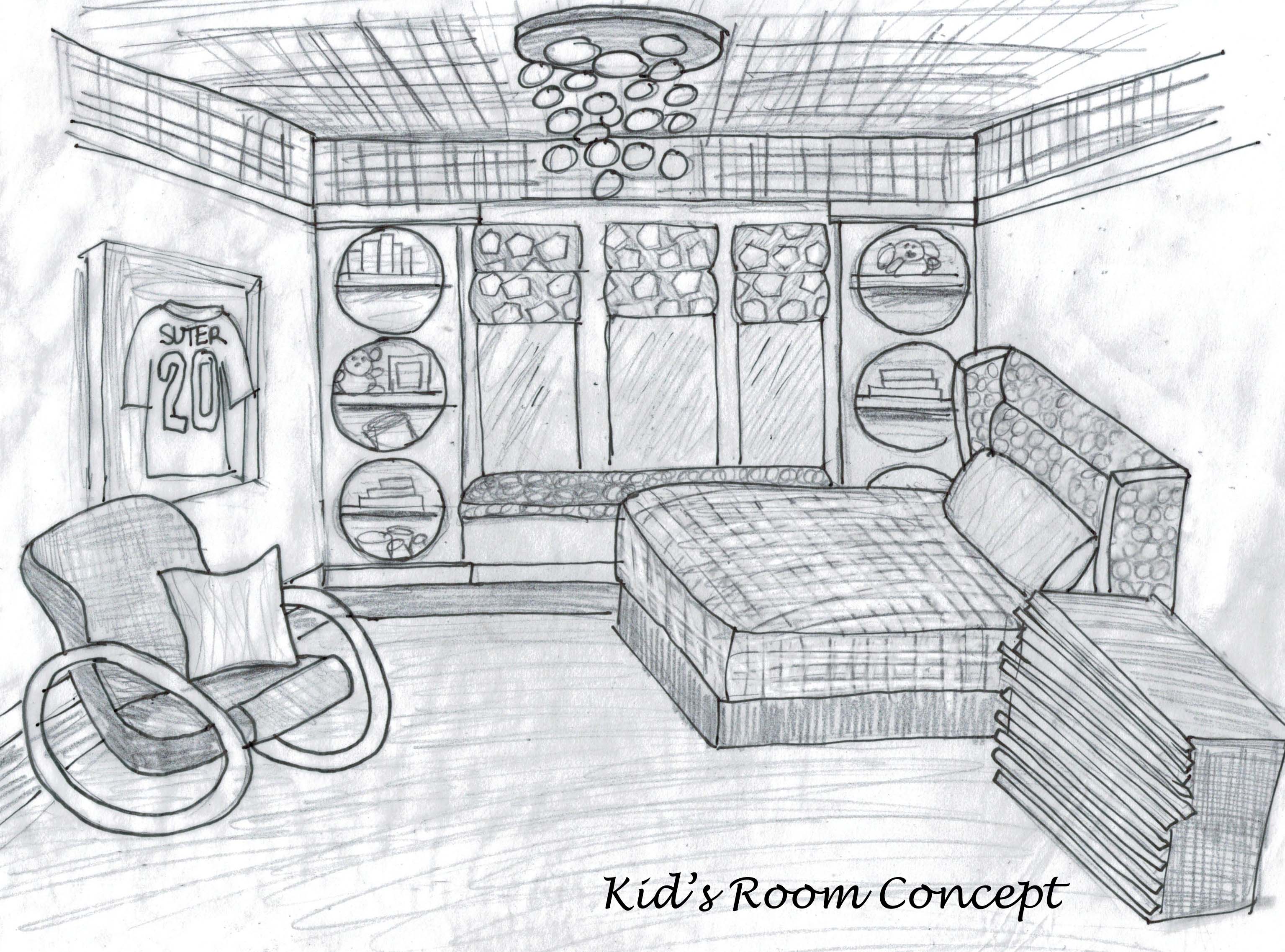 Room Design Sketch at PaintingValley.com | Explore collection of Room ...