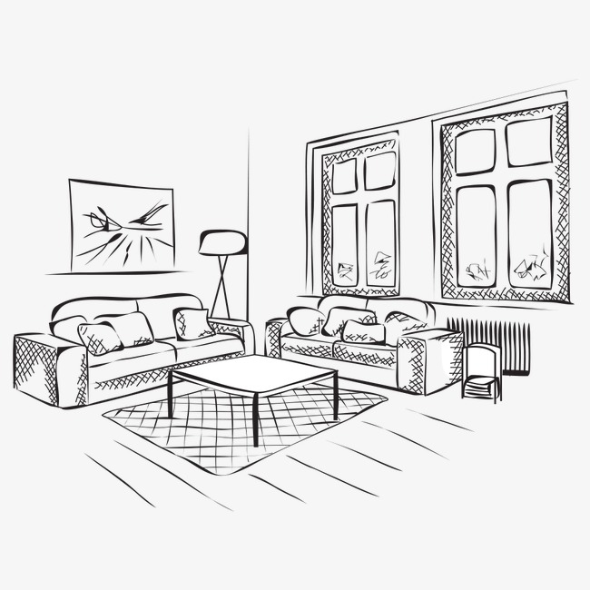 650x650 Living Room Sketch, Sketch Vector, Sketch, Living Room Png And - Room Sketch Free