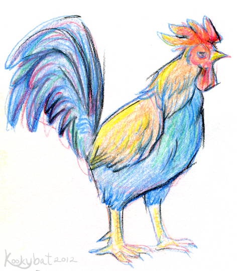472x540 Rooster Sketch By Kookybat - Rooster Sketch