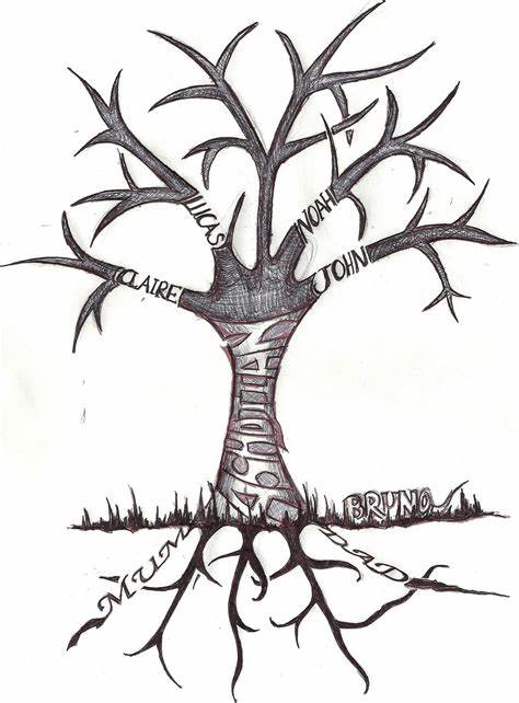 474x642 Tree Drawing With Roots And Leaves. Tree With Roots And Brightly - Roots Sketch