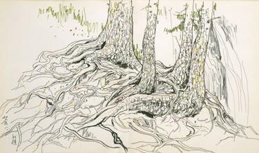 375x222 Tree Roots Sketch By Wu Guanzhong On Artnet - Roots Sketch
