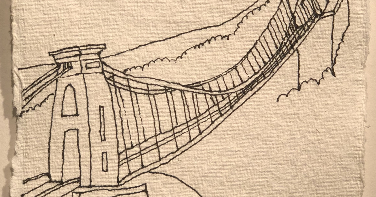 1200x630 Jim Moir, Clifton Suspension Bridge, 2018 200 Drawings By Jim - Rope Bridge Sketch